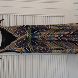 HALE BOB sleeveless V neck paisley print summer dress size medium